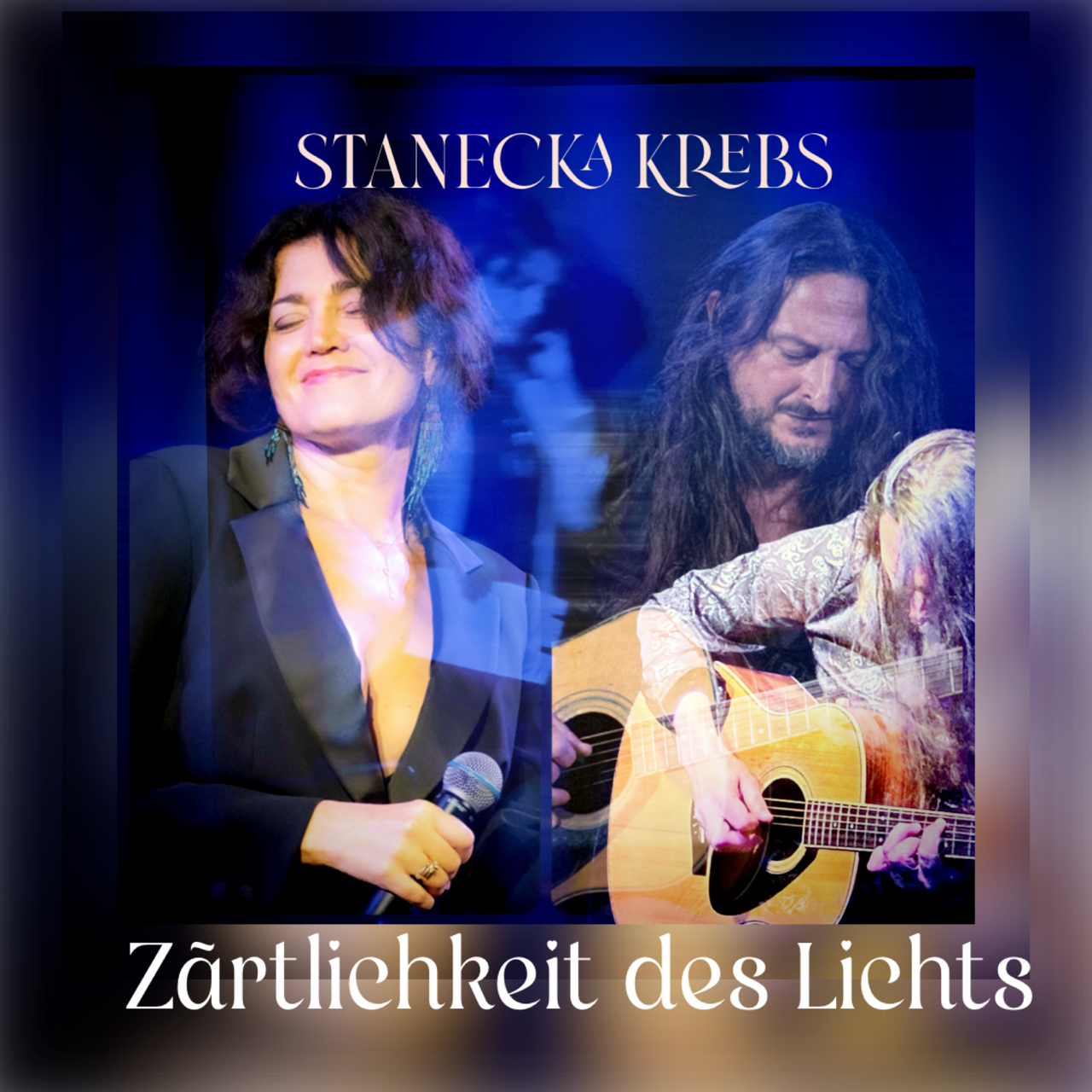 zeitmaul_weihnachtslieder_stanecka_krebs Plakat mit Fotos von Joanna Stanecka und Zibby Krebs zur Ankündigung des Weihnachtskonzerts "Zärtlichkeit des Lichts" (ZEITMAUL-Theater Bochum)