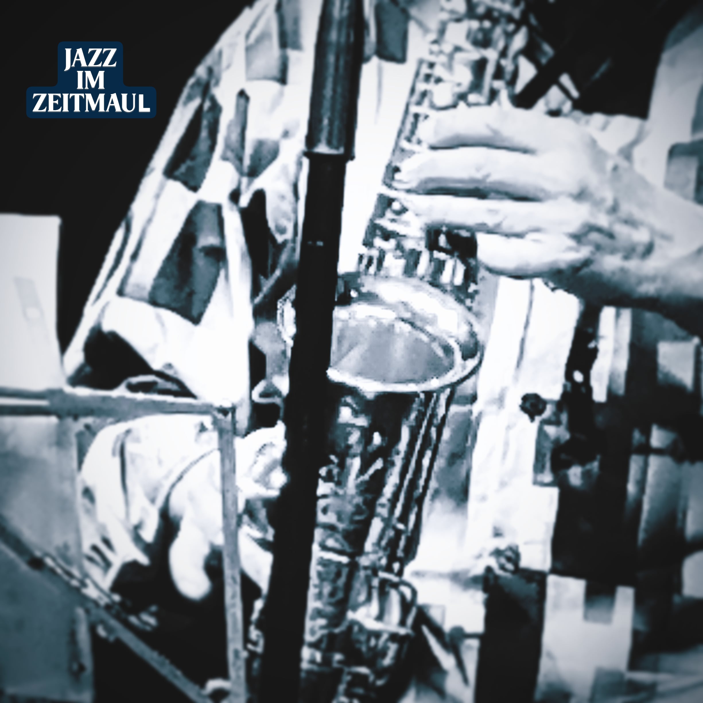Ausschnitt von einem Musiker, der eine Bassklarinette hält - Ankündigung von JAZZ im ZEITMAUL (ZEITMAUL-Theater Bochum)